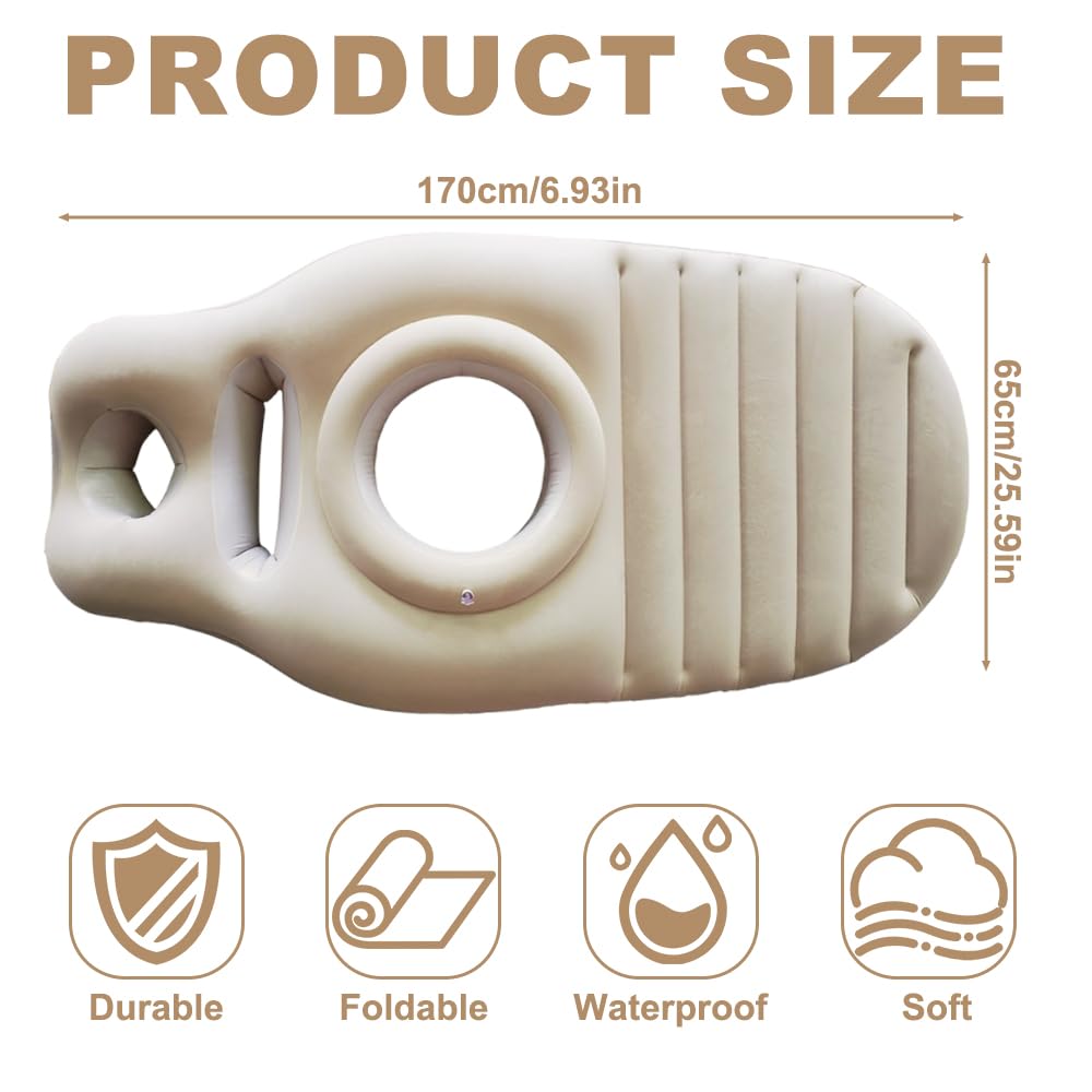 Cousin de Grossesse pour Dormir, Matelas Gonflable pour Femme Enceinte avec Trou, Pregnancy Pillow en PVC Floqué épaississant pour S'allonger