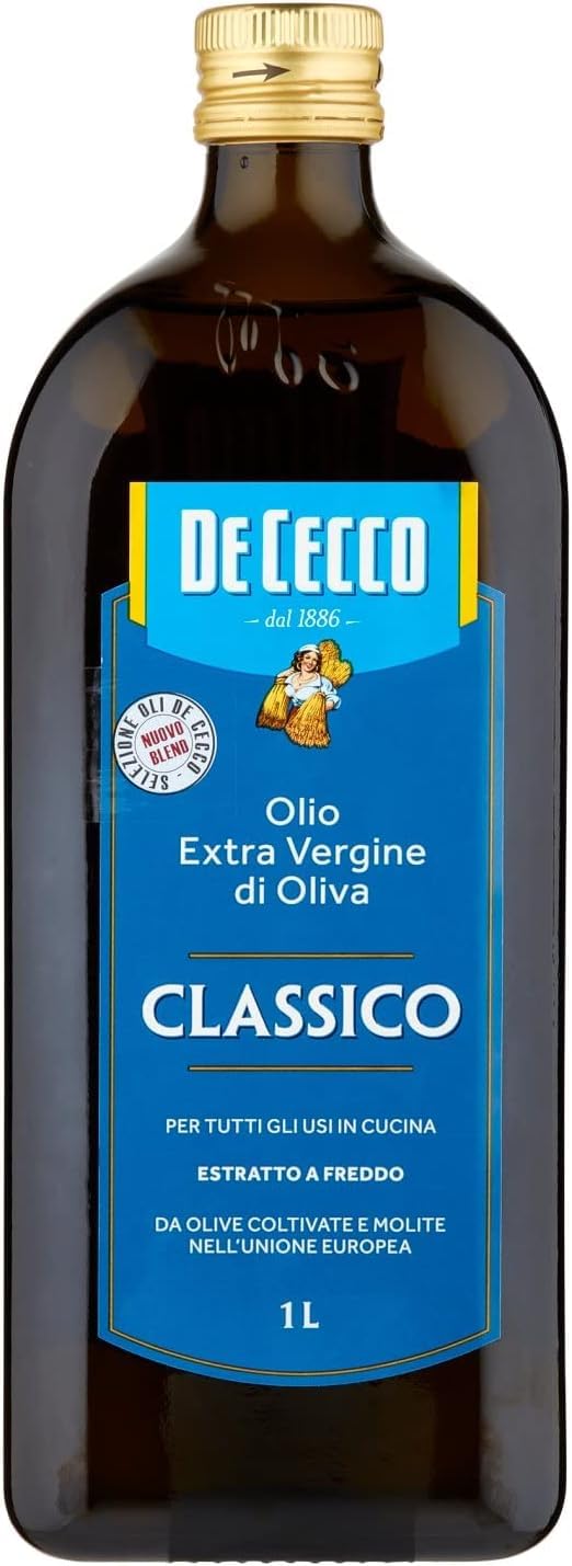 Italian Gourmet Classico olio extra vergine di oliva Olivenöl nativ 6 x 1L | Estratto a freddo, ausgewogener Geschmack für Salate, Gemüse, Fleisch und, Gesamtnettogewicht 6 L + Kostenlos Polpa 400g