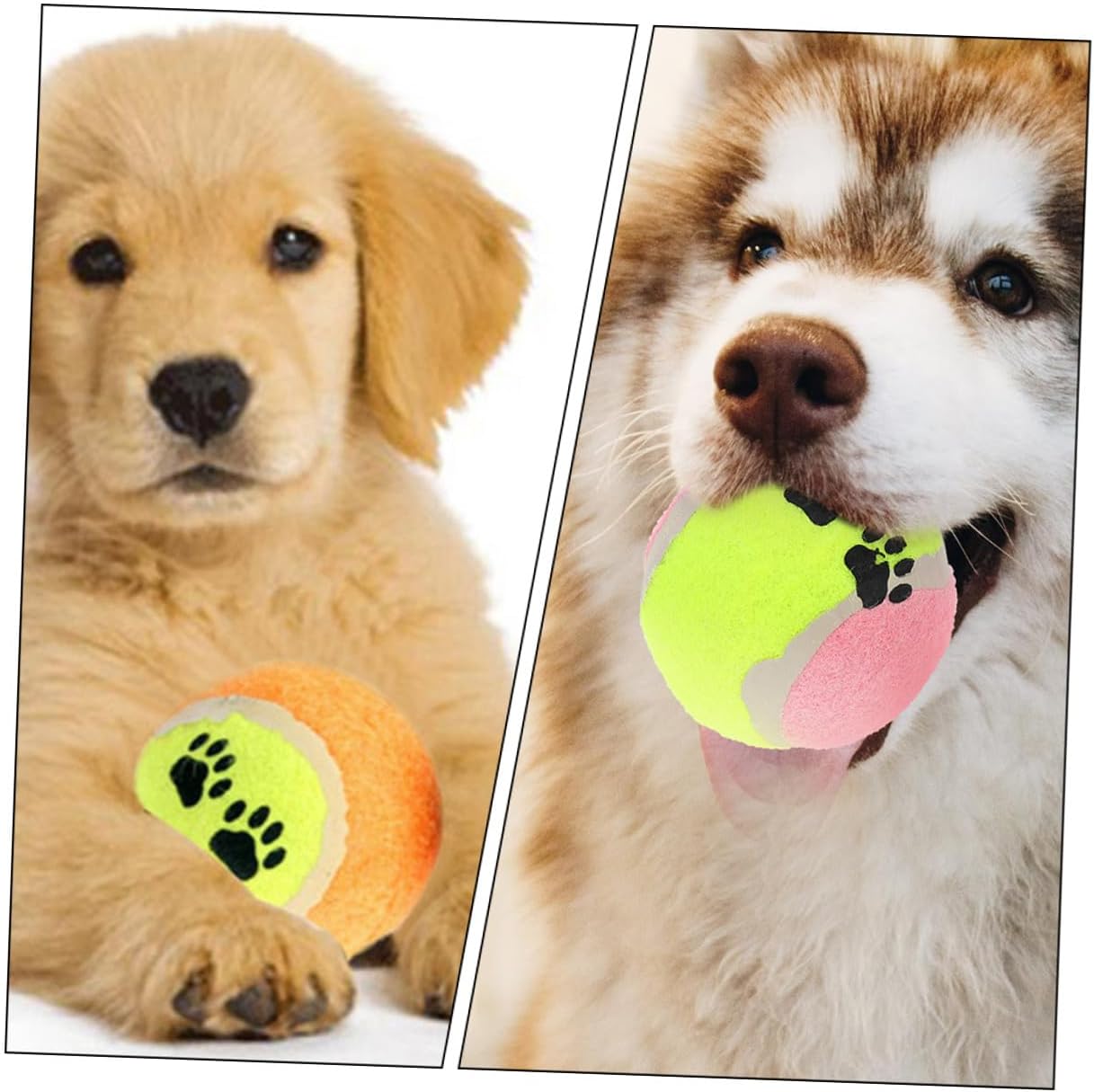 16pcs Dog Tennis Balls Pet Training Rubber Puppy Balls 7cm Diameter for Small to Medium Dogs Exercise Chewing Random Color