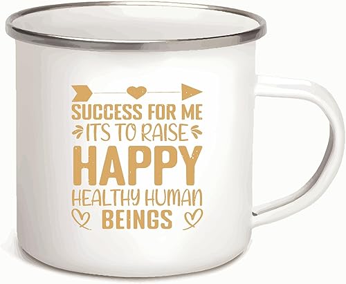 Raising Happy Healthy Children Parenting Tips for all Ages Gift for Parents 12oz Enamel Silver Mug
