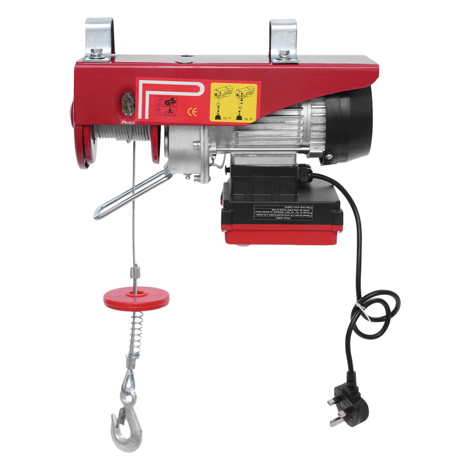 Sollevatore elettrico, 550 W 220 V, argano elettrico sopraelevato con telecomando, due imbracature e limitatore, carico 250 kg, verricello elettrico da 12 m per garage magazzini