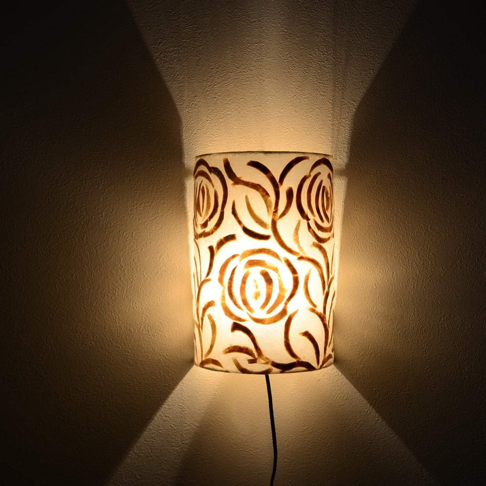 Amazon Manja Sla 0013 Kk E17 40w アジアン照明 レジン シェル 壁掛け ウォールランプ 半円柱型 Kikis Led対応 間接照明 壁掛け照明 ウォールランプ アジアンテイスト アジアン雑貨 Manja ブラケットライト