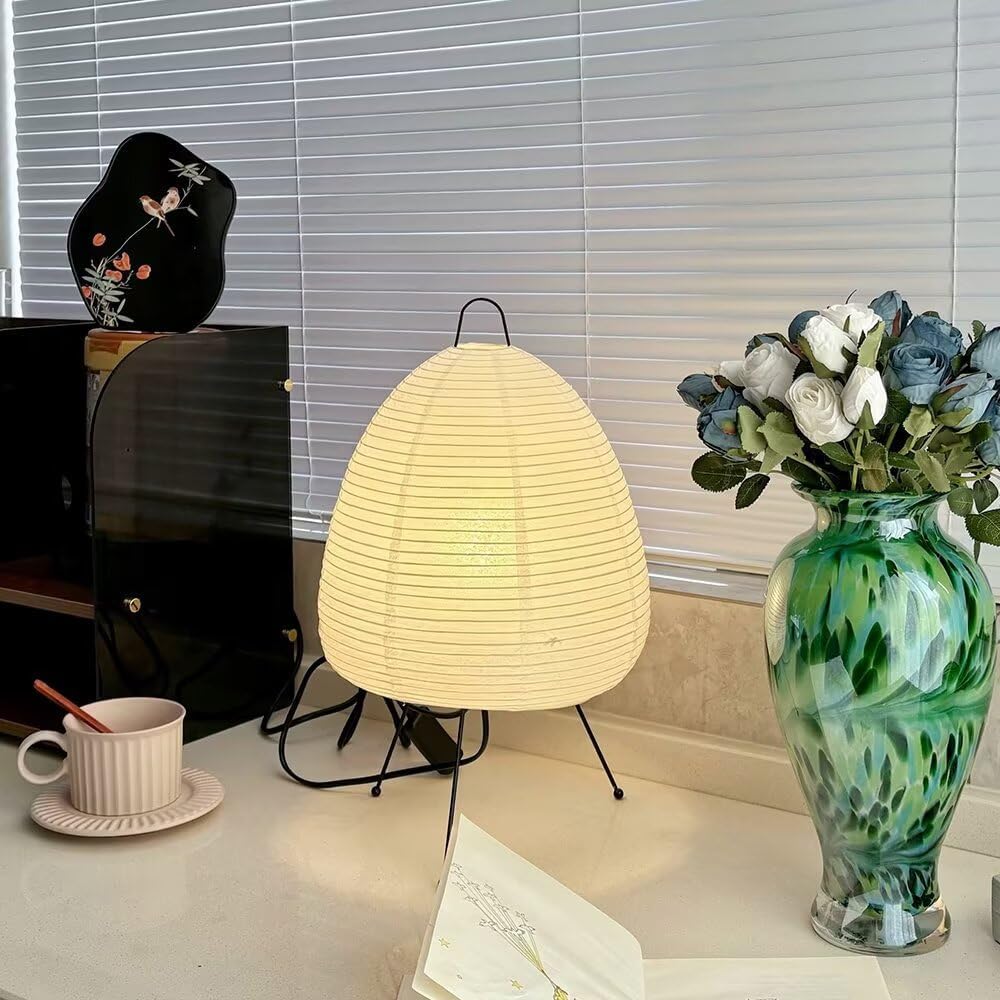 Creative Paper Table Lamp Minimalist Style Paper Night Light Cozy Bedside Lamp Table Lighting Decorative Table Lamp Mood Table Light for Bedroom,Living Room
