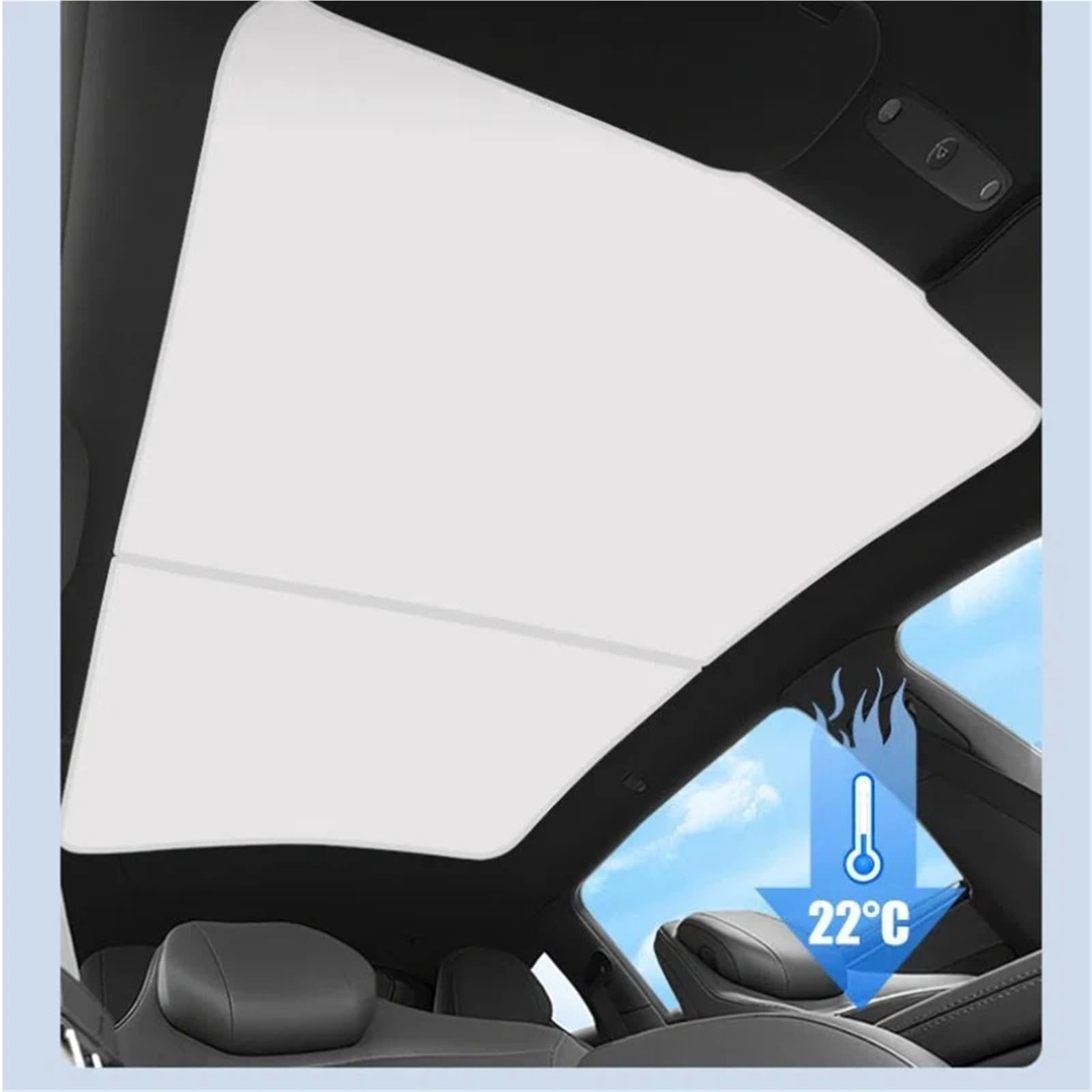 Parasole de Auto per Tesla per Modello YL per Lancio 2026 Parasole tettuccio apribile Cristallo Ghiaccio-Rete Parasole Isolamento Termico Copertura(YL2026 Rear sunshade1)