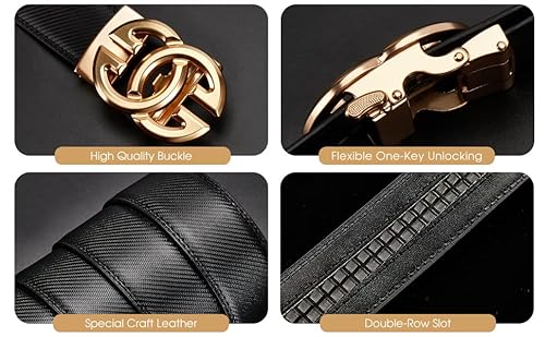 Jekixhua Real Leather Men Ratchet Belt Genuine Cowhide Customizable Fit Strap 1.5 Inch Wide thumb #2