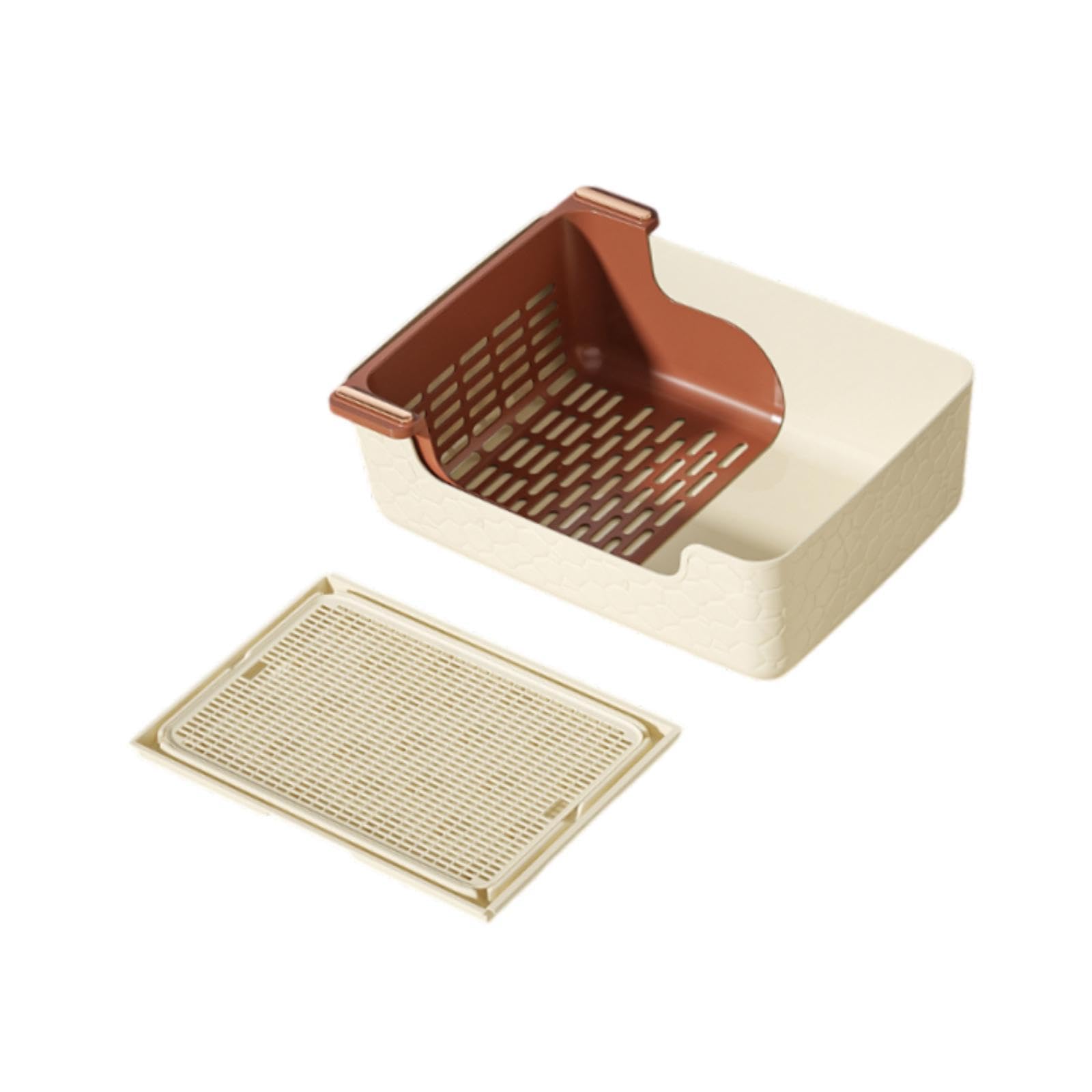 Bothyi Pet Dog Toilet Indoor Potty Tray Pet Accessories Extra Large Anti Splashing Litter Potty Corner for Small Animals, Beige with Mat