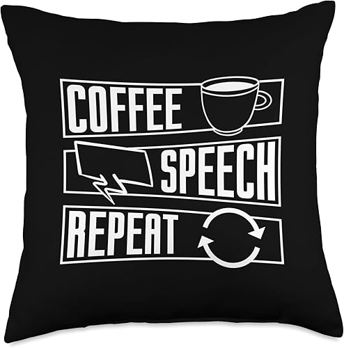 Mental Health Designs for Coffee Drinker Coffee Speech Repeat Anxiety Awareness Care Mental Health Throw Pillow, 18x18, Multicolor
