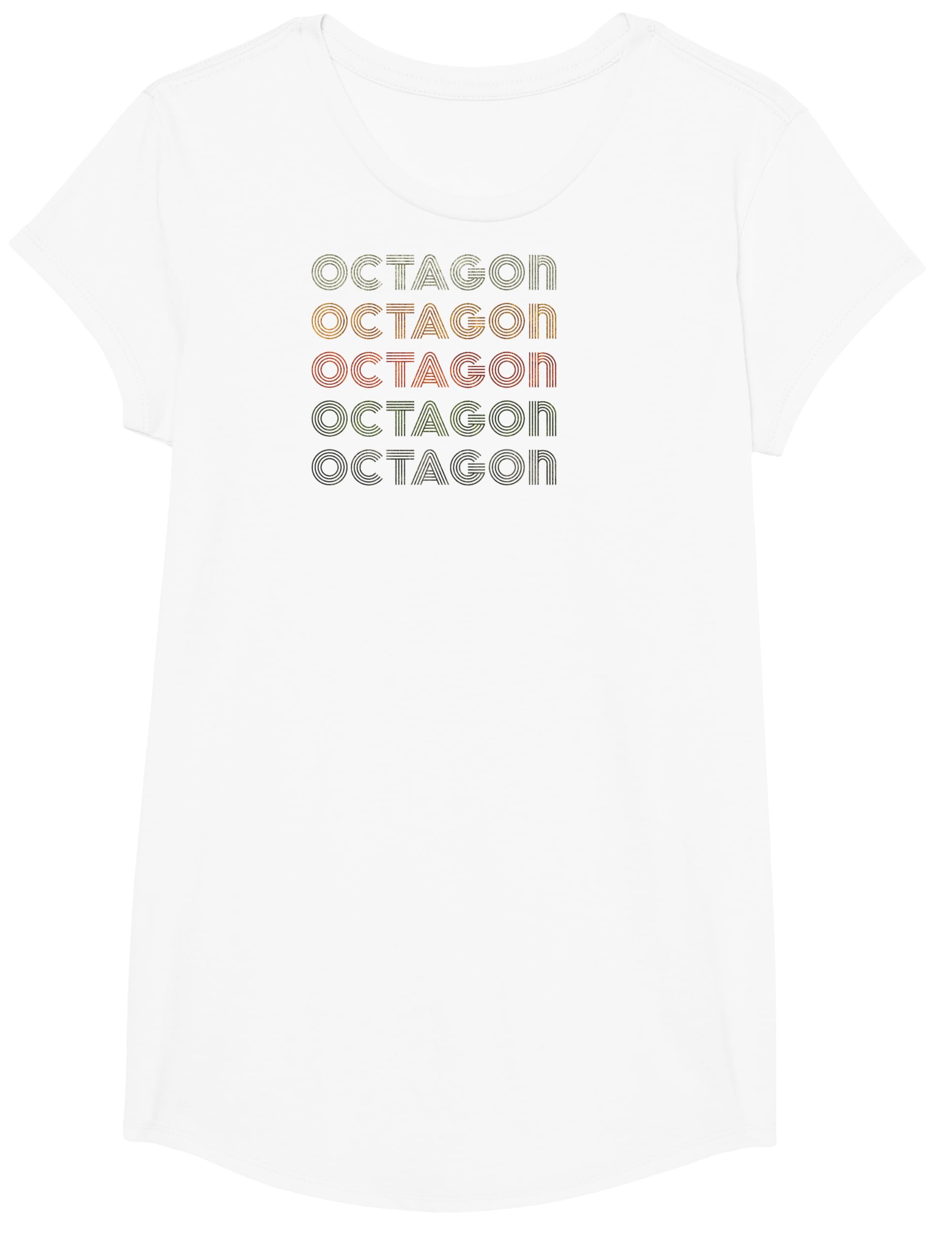 Love Heart Octagon T-Shirt SchwarzVintage-Stil
