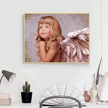 天使の絵画 木製金色フレーム　62cm×31cm 印刷　アクリル板 天使の絵画 木製金色フレーム 62cm×31cm 印刷 アクリル板 天使の