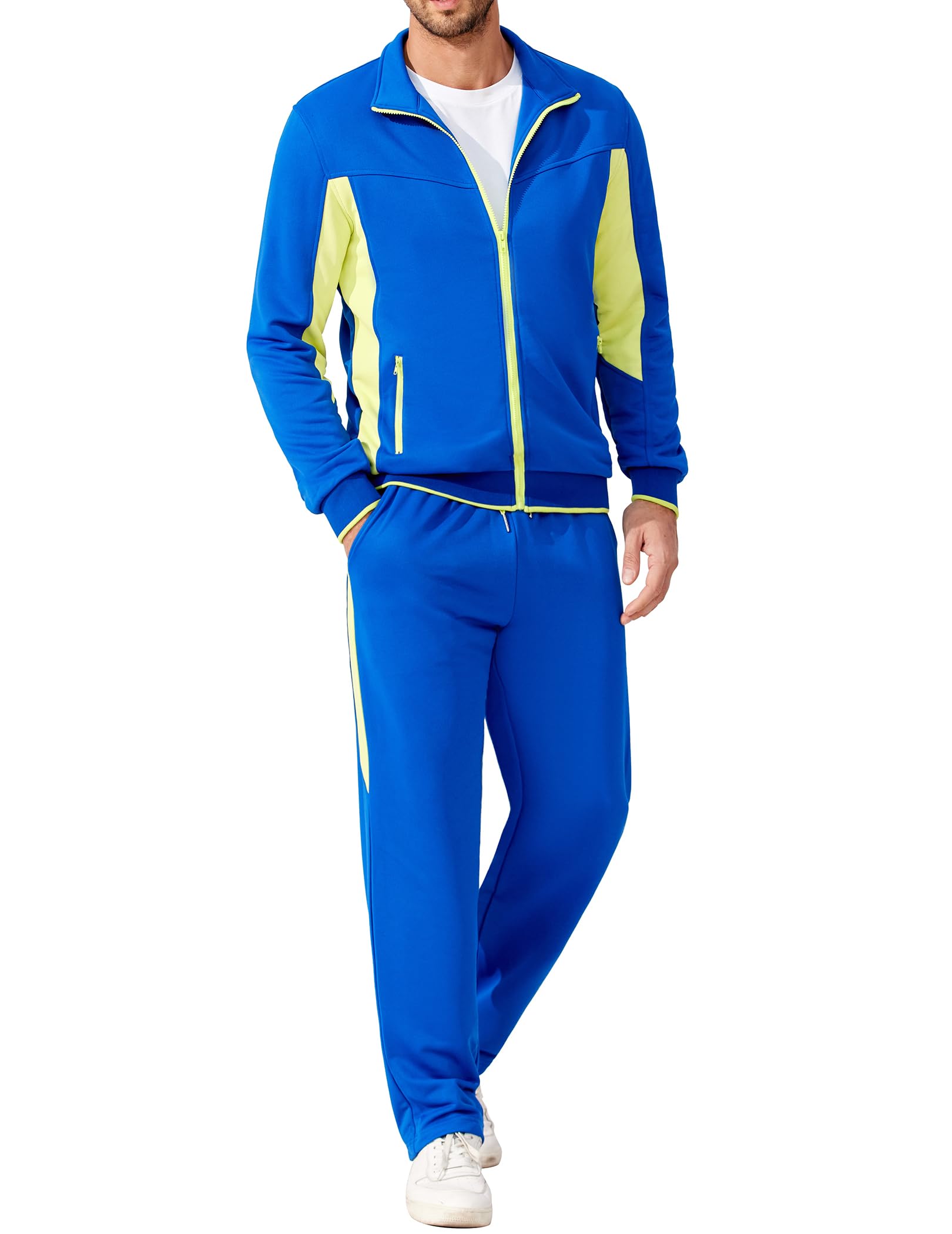 Men's Tracksuits 2 Piece Jogging Athletic Sweatsuits Full Zip Set