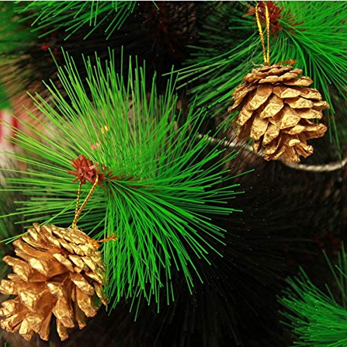 36Pcs Studyy 4Cm Golden Christmas Pine Cones Pendant With String Natural Wood Christmas Tree Decoration Crafts Home Ornament #TOP2