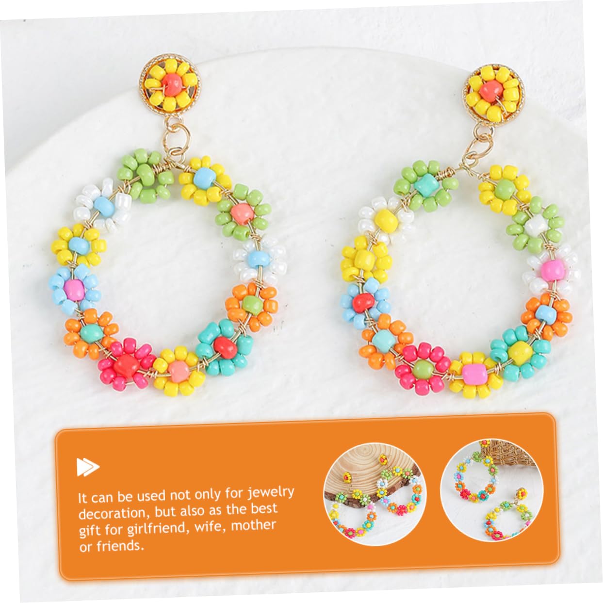 SHERCHPRY Pendientes De Cuentas De Flores Pendientes Para Aretes Con Motivo De Flores Pendientes De Poste Para Pendientes De Puños Para Cuentas De Vidrio