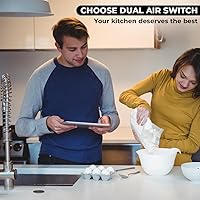 Vista 38 de 2.5" Long Single Outlet On/Off (Black) Air Switch Garbage Disposal Push Button with Cord, Kitchen Sink Top Switch, Garbage Disposal Kit for Waste