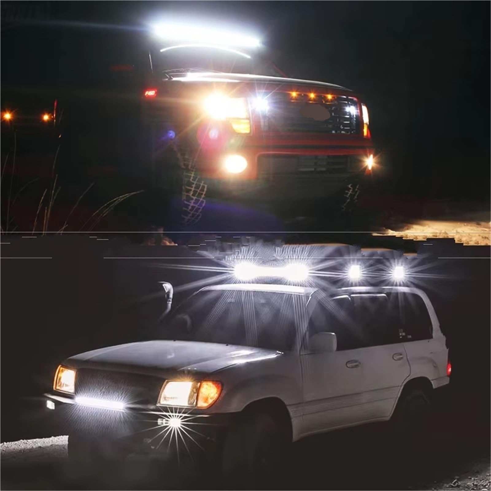 Faro Faro Lavoro Barra LED Auto | Per Camion ATV 4 I 4000LM Fuori Strada 12V 24V Lampada Fendinebbia Automatica Faretto Trattore 4x4(4 Piece)