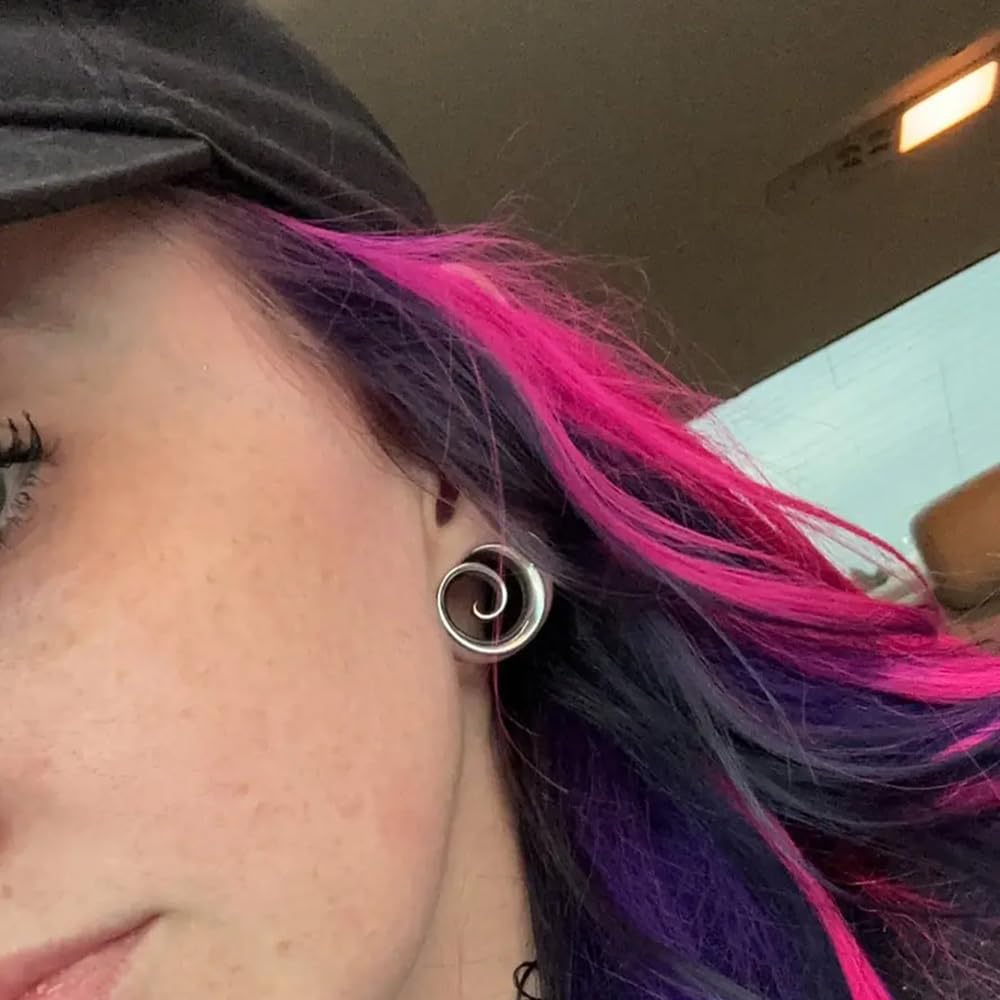 Vankula Dilatatori Lobo Sella tunnel dilatatore orecchie in Acciaio inossidabile Spirale lobi piercing espansori Gioielli Uomo Donna 8mm a 25mm
