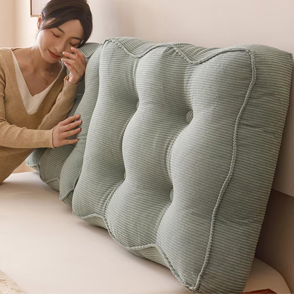 Coussin de dossier pour lit 60x55x15cm en cordon marron lavable