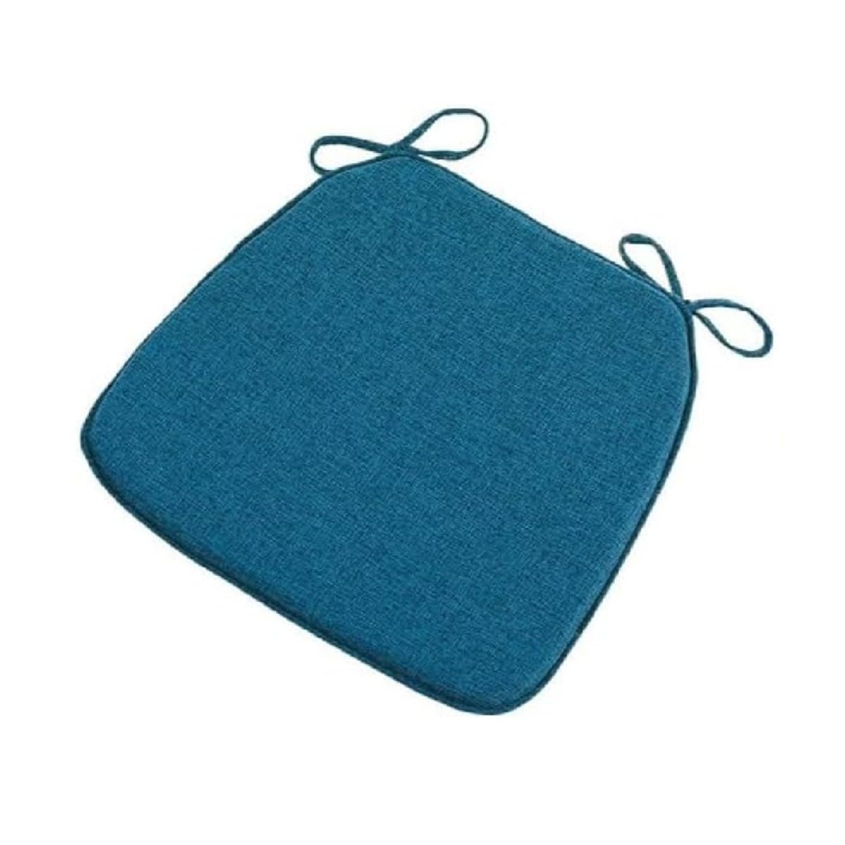 JXRY Dining Chair Cushions 45 x 42 x 3 cm, with Ties Anti-slip Bottom Kitchen Desk Chair Seat Pads Seat Cushion, for Garden Office Living Room, Blue