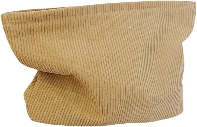 Necessaire de maquiagem SxoSyo em veludo cotelê, com zíper, cáqui-claro
