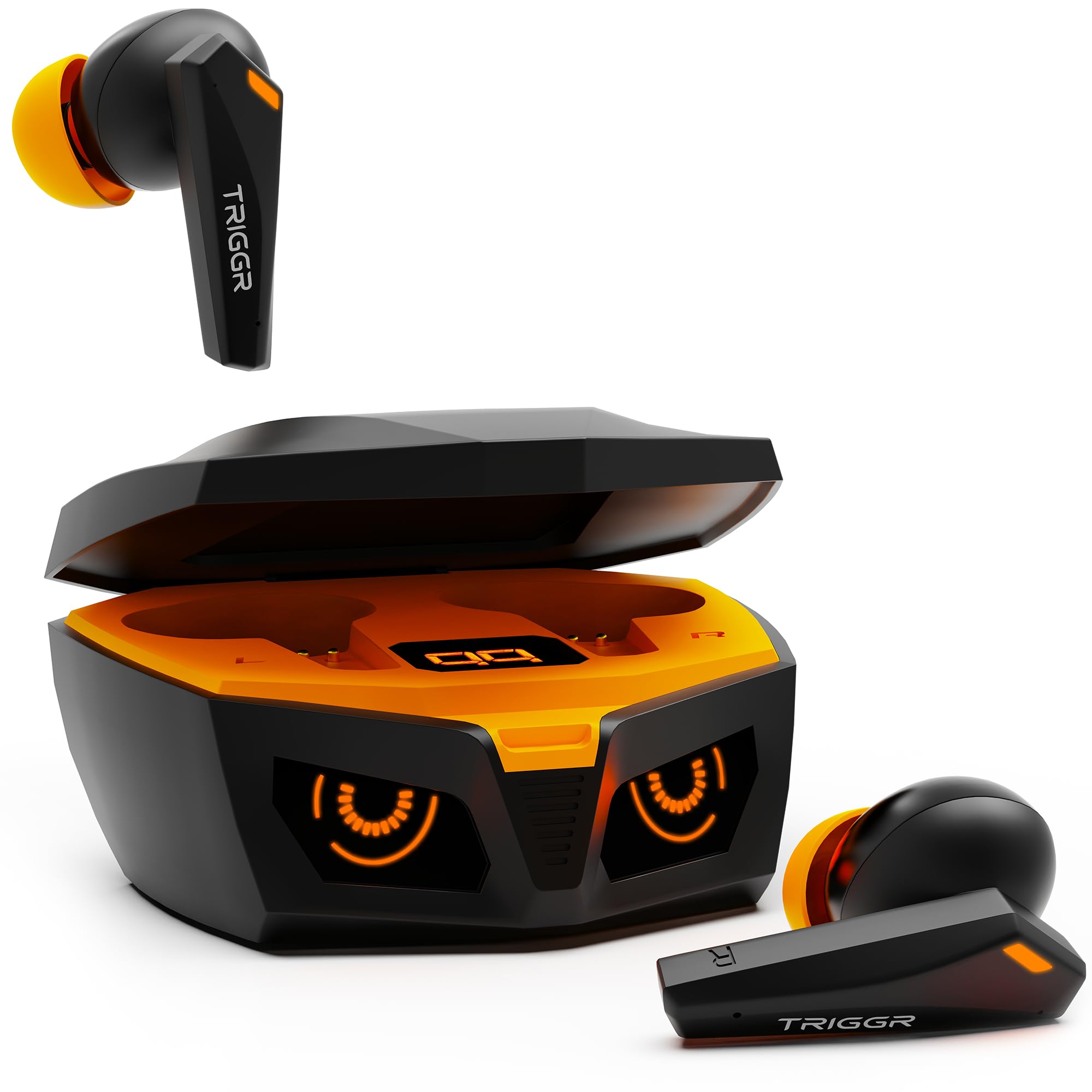 TRIGGR Kraken X1 Plus with Dual Pairing, Battery Display, Quad ENC, 70H Battery, v5.3 Bluetooth (Black Inferno, True Wireless)-image-15