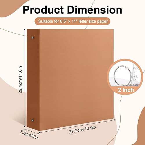 Miniatura 8 de 6 carpetas de 3 anillas, carpetas redondas resistentes con 2 bolsillos interiores, capacidad para papel de 8.5 x 11 pulgadas, para oficina, hogar y