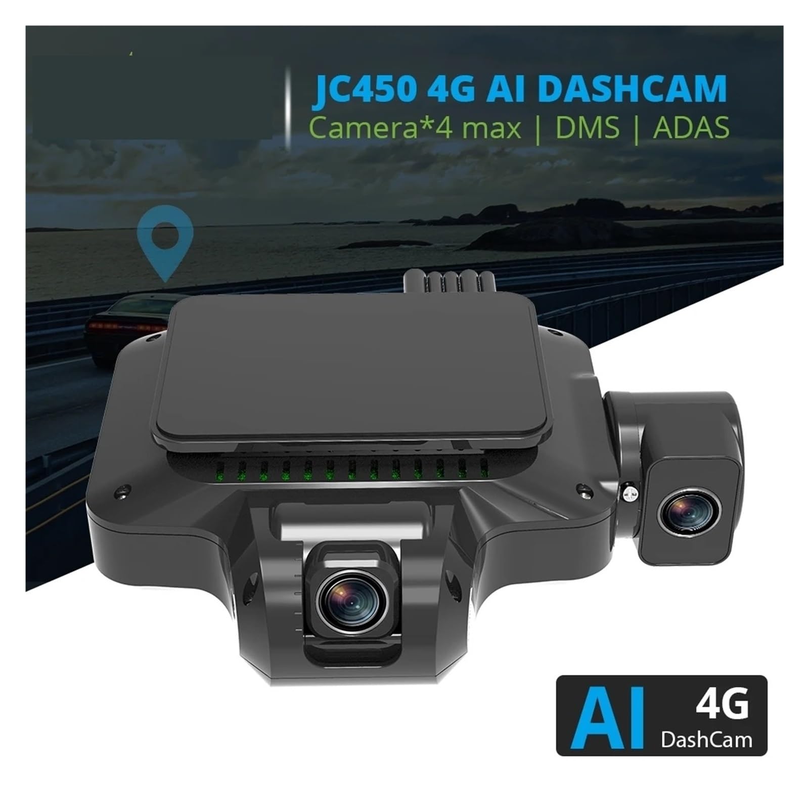 4G AI Dash Wideo na żywo Śledzenie GPS Zdalne monitorowanie Przechowywanie w chmurze Wifi Rejestrator samochodowy Bezpłatna aplikacja internetowa Super Widzenie Nocne(3 Cam 1 year,With 256G SD Card)