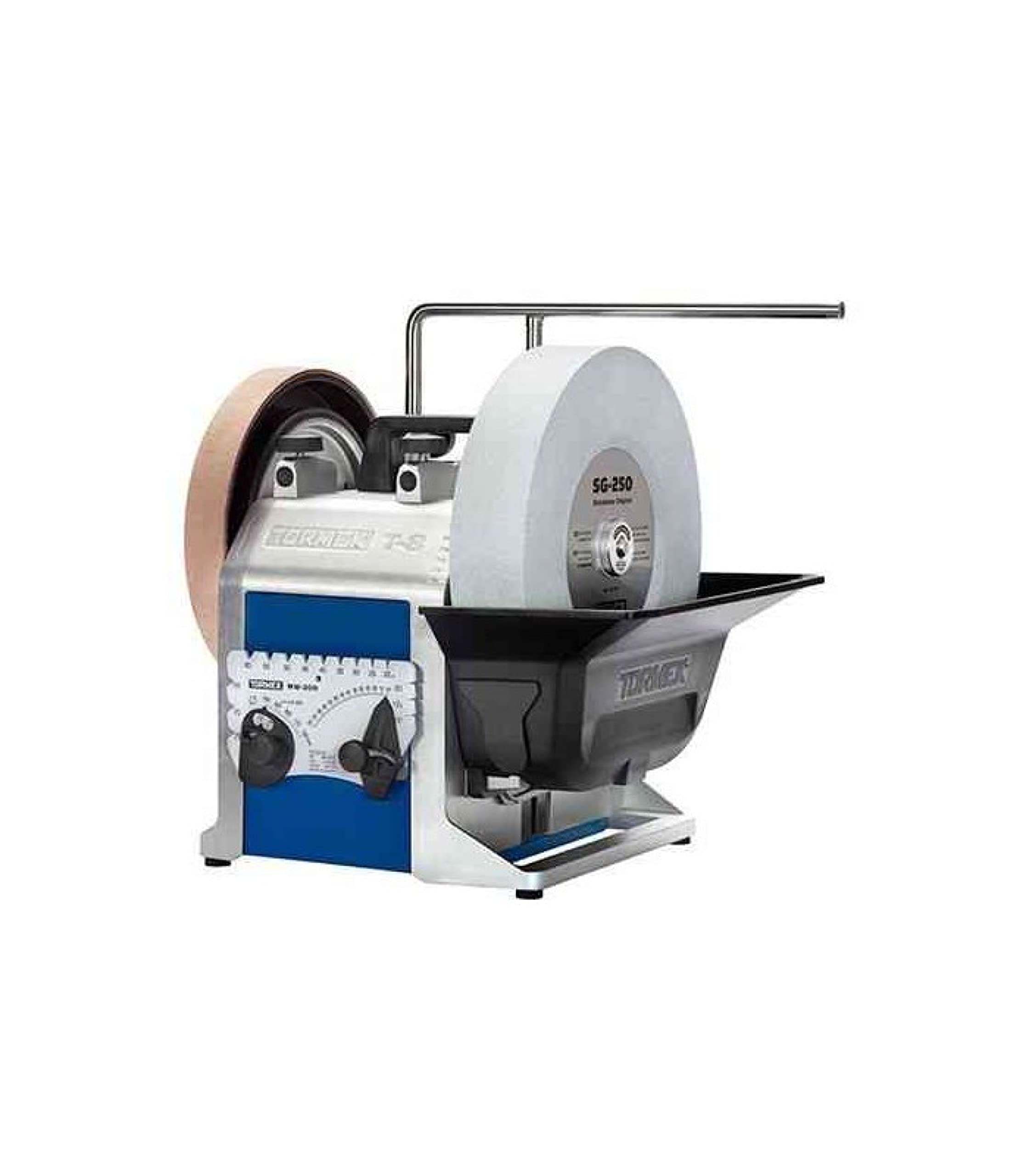 NIL0005 TORMEK T-8 con rueda de agua, 200 W, afilado todas tus herramientas afiladas, soporte universal, ajuste, EzyLock, elevación por tornillos, manguitos de precisión patentados