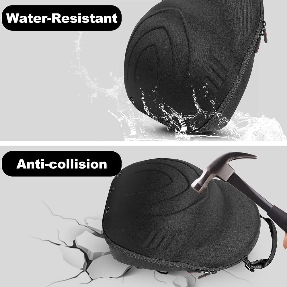 Hat Travel Case for Baseball Caps, Hat Storage Boxes, Hard Shell EVA Hat Carrier Holds up to 6 Caps, Protects Brim Shape, Adjustable Shoulder Strap, Travel Organizer for Trips & Outdoor (Black - B)