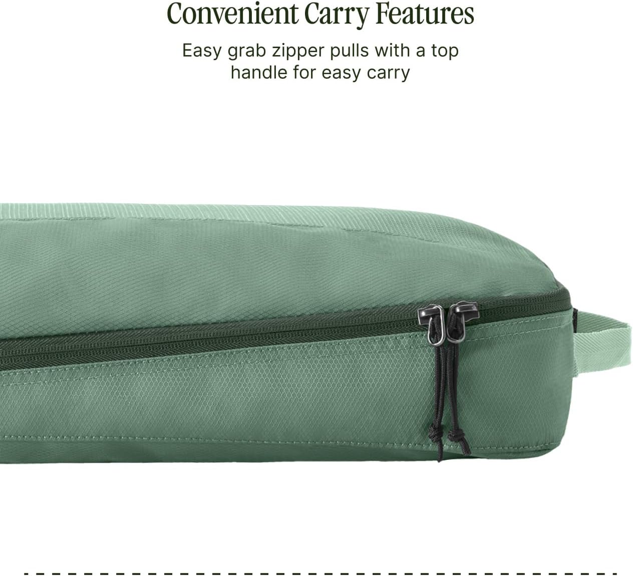 Eagle Creek Pack-It Reveal Packing Cube - Space-Saving Travel Cube for Versatile Packing - Apparel Organizer - Convenient Top Handle - Easy-Grab Zipper Pulls - Mesh Top - Large - Willow Green