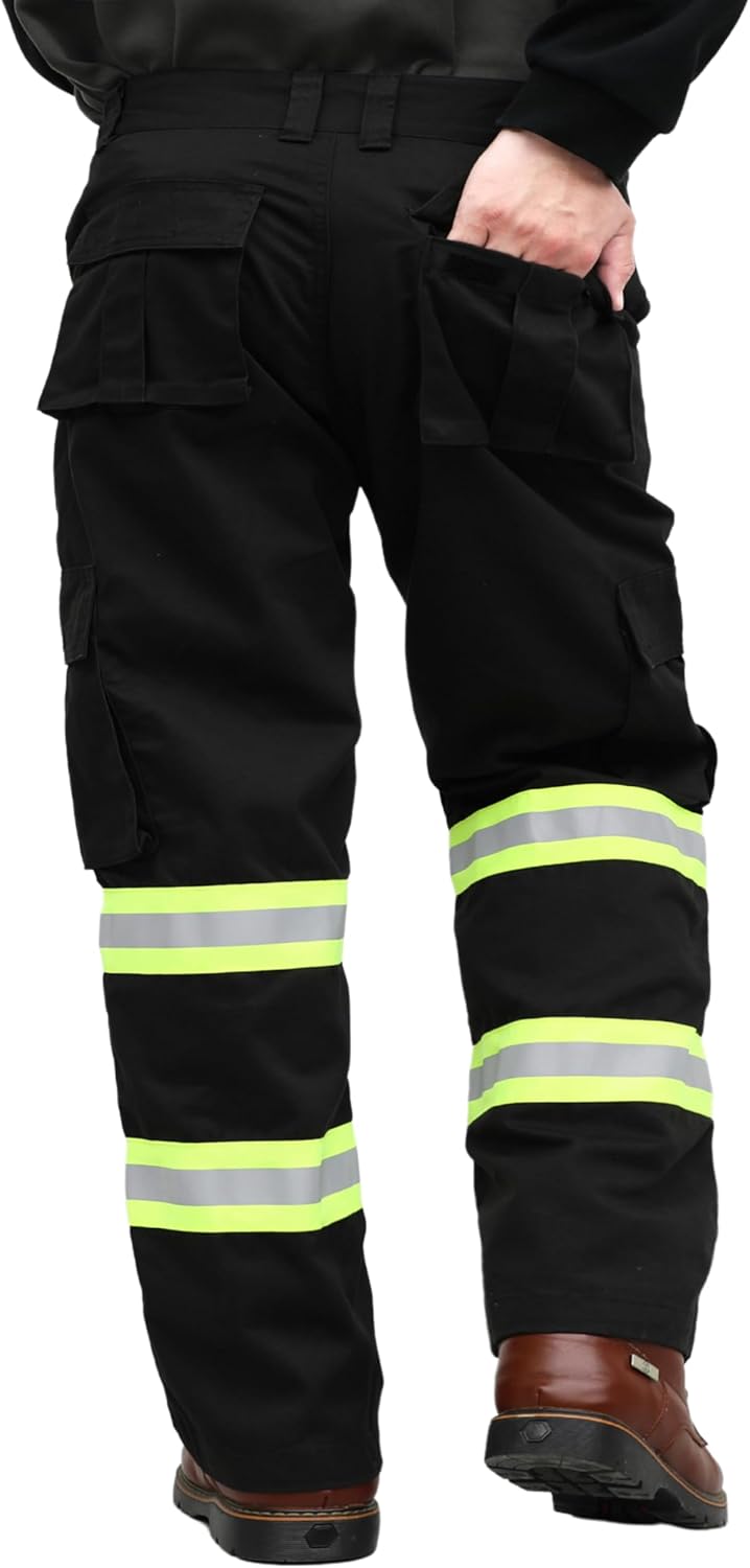 BOCOMAL FR Pants High Visibility Cargo Pockets Flame Resistant Hi-Vis Workwear Water & Oil Repellent Finish - Image 5