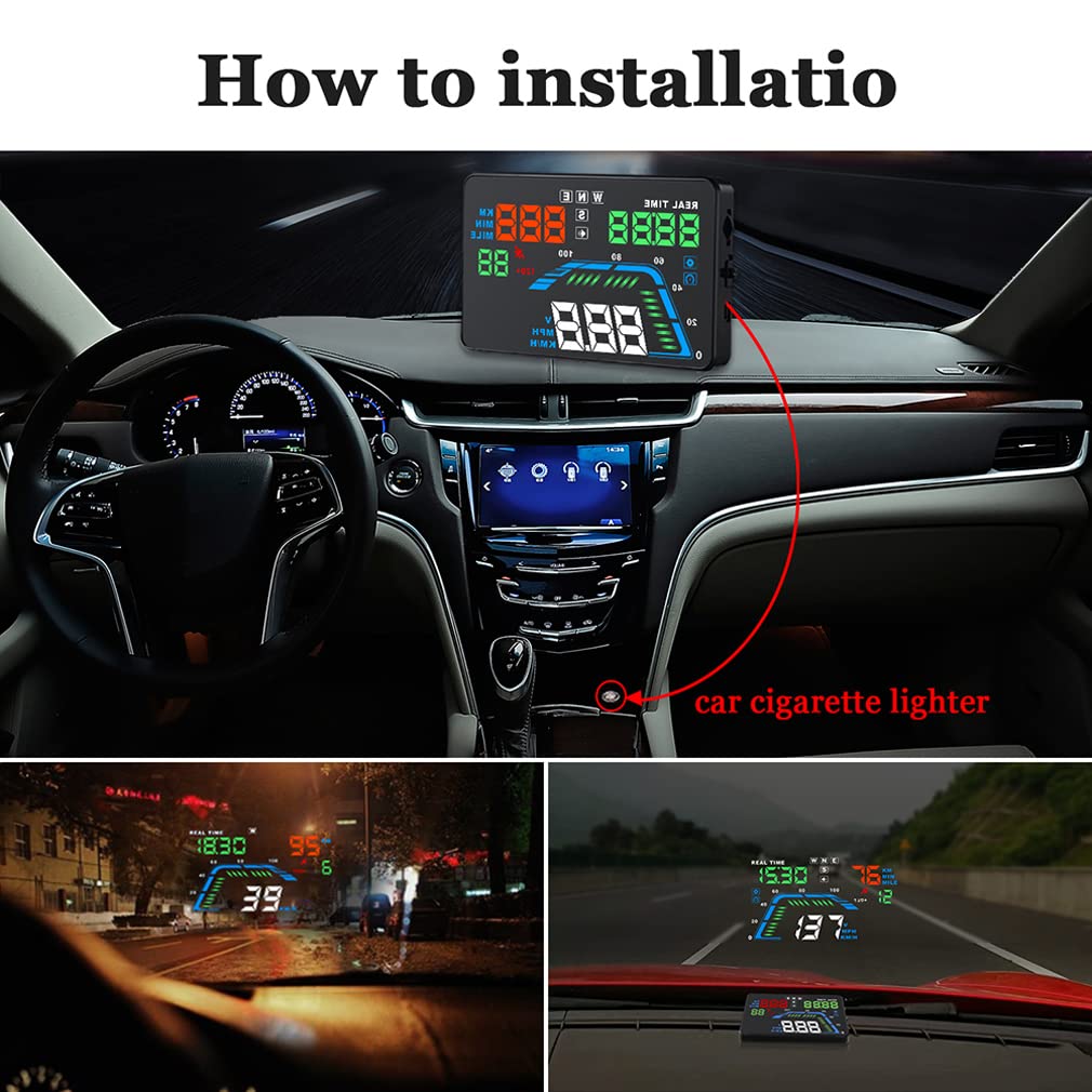 XRC TECH Najnowszy Q7 wyświetlacz HUD Head Up GPS prędkościomierze akcesoria samochodowe wyświetlacz przedniej szyby połączony z zapalniczką