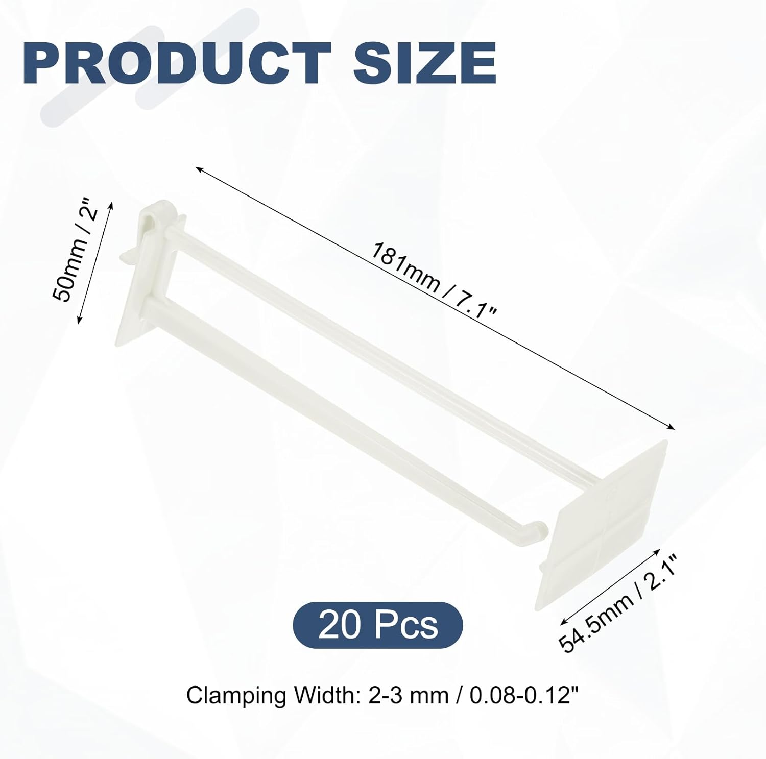 uxcell 20Pcs Slat Wall Panel Hooks, 6 Inch Plastic Slat Wall Accessories Gridwall Hooks Shelves Hanging Accessories for Craft Room Organization Wall Storage Shop Gridwall, White