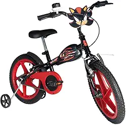 Verden Bicicleta Infantil Sonic Shadow Aro 16 com Rodinhas de apoio