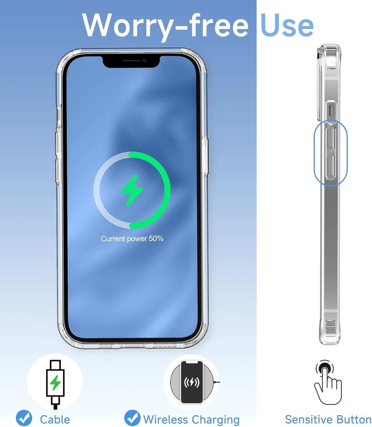 DIZORO Crystal Clear Case for iPhone 15 Pro Max -7