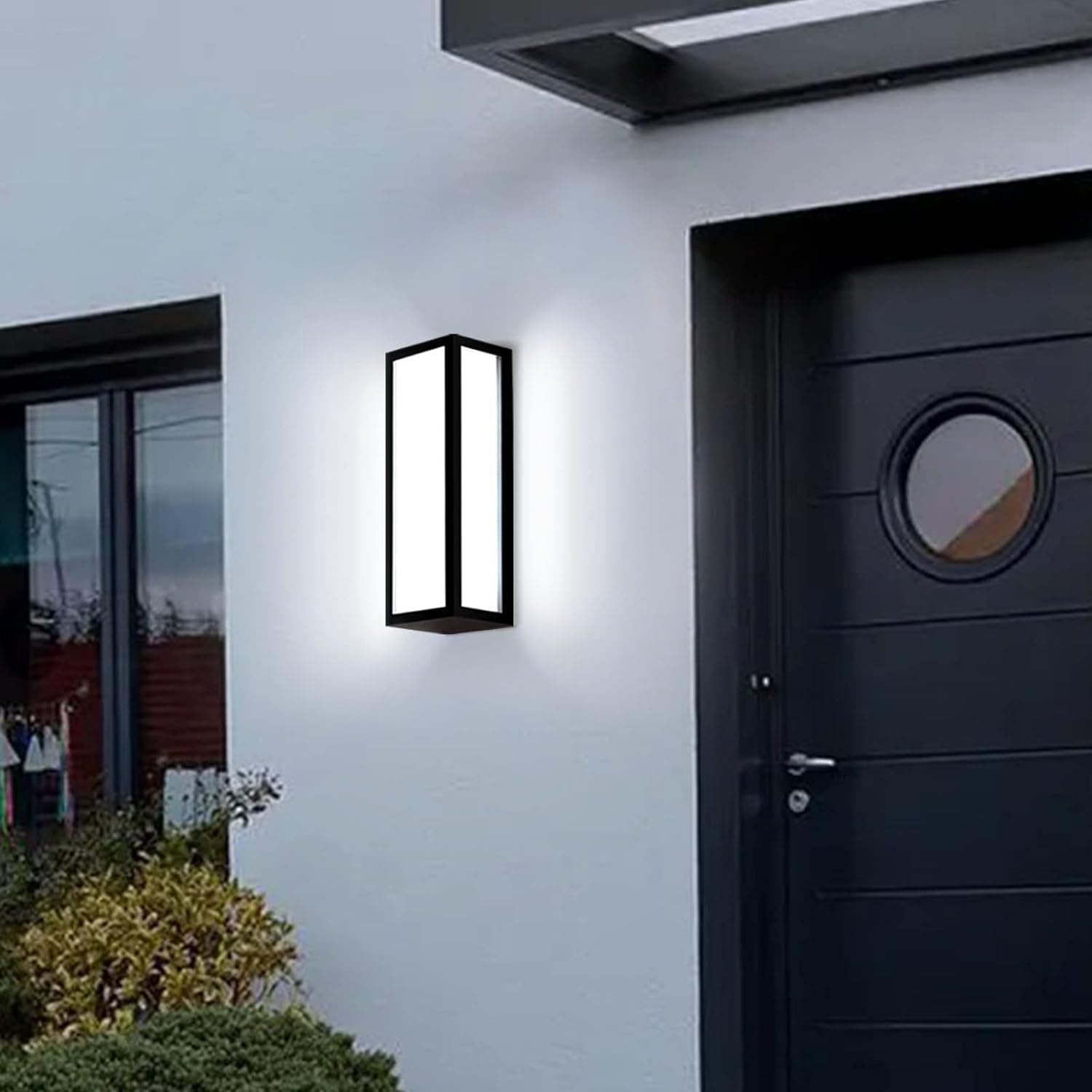 EBION Aplique Pared Exterior E27, Lámpara De Exterior Pared Moderno, Ip65 Impermeable, Antracita, Aluminio(Sin Bombilla)