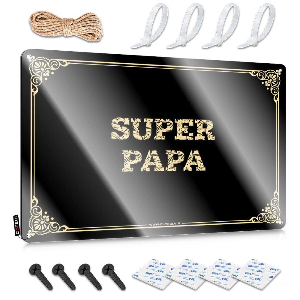 MWFKKADDB Bar Signs Vintage Super Papa Tin Sign Bar Signs For Man Cave Funny Street Signs(20X30CM)