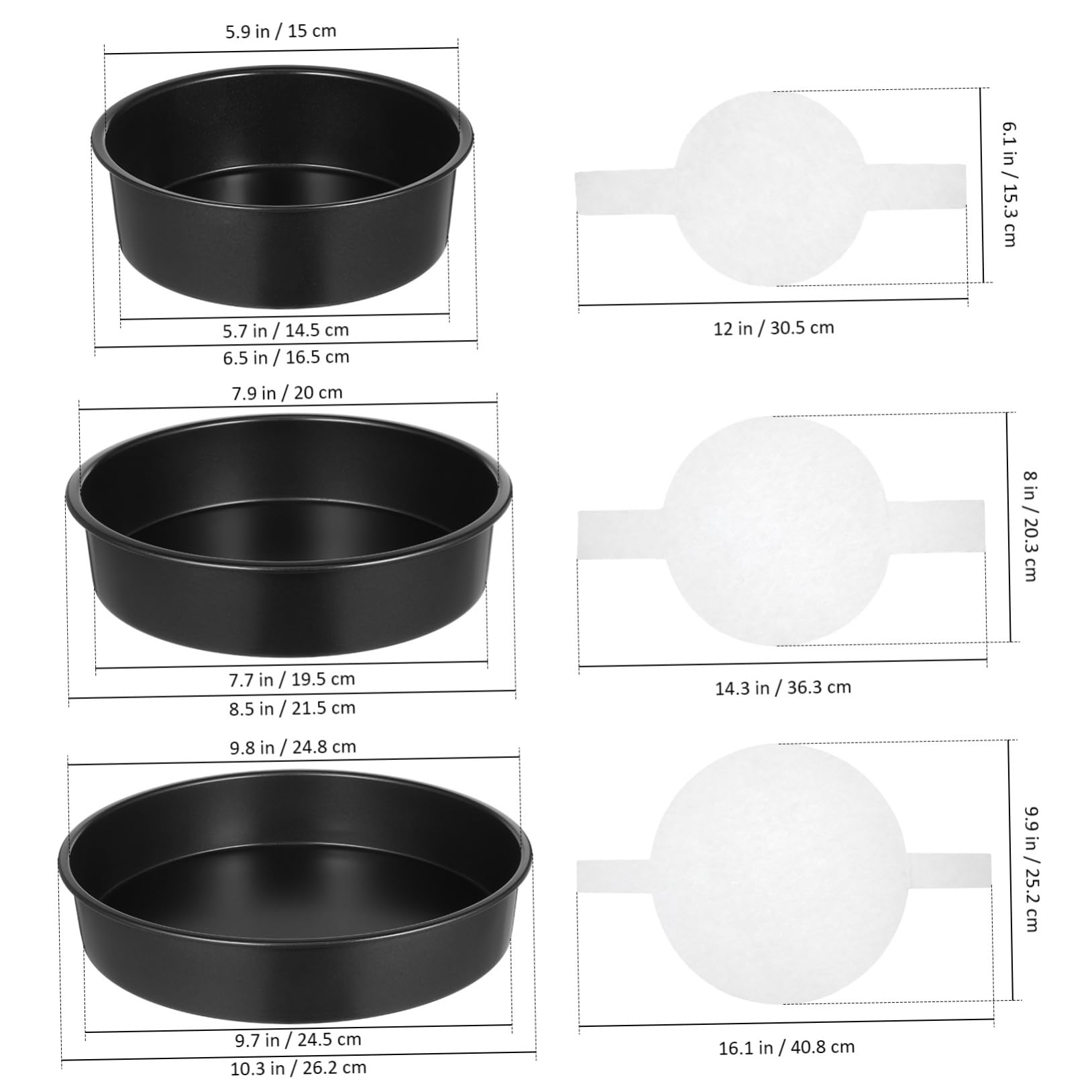 Générique 3 Pièces Moule À Gâteau Moules À Pâtisserie Ronds Pour Gâteaux Moule À Pâtisserie Antiadhésif Couche De Moules À Gâteaux Fournitures De Cuisson Moule À Gâteau Rond Profond Moules