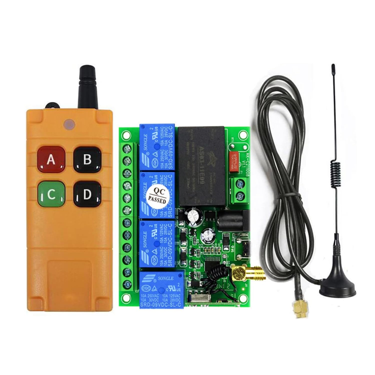 Interrupteur télécommandé 433 MHz relais 10A DC 12V 24V 36V avec télécommande longue portée - 8