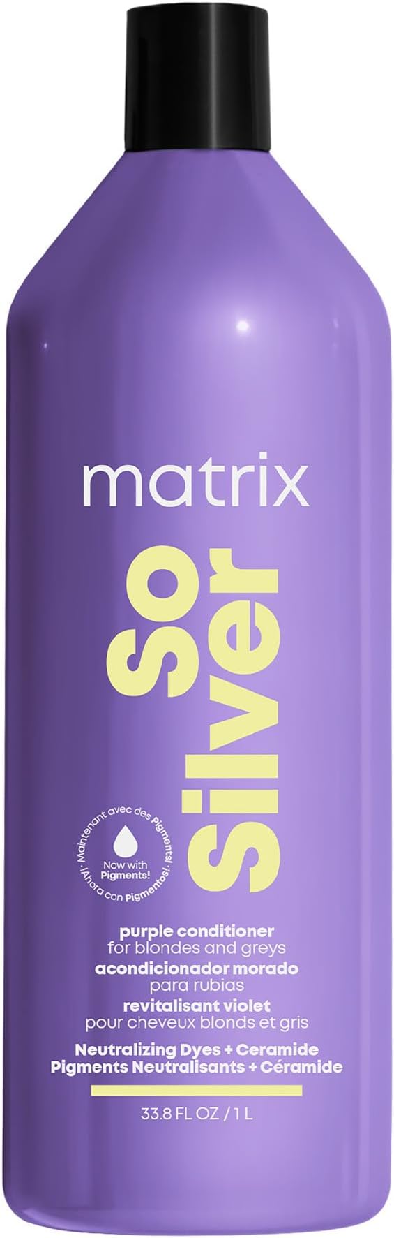 Matrix So Silver Purple Conditioner - Removes Brassy Yellow Undertones, Color Depositing & Toning, Pigmented Conditioner For Blondes and Greys, Vegan