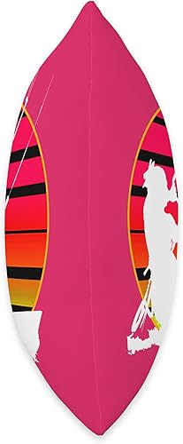 Miniatura 2 de Kitesurf Gifts and Surf Lover Tees by taiche Retro Style Kitesurfer Riding A Wave White Silhouette Throw Pillow, 18x18, Multicolor