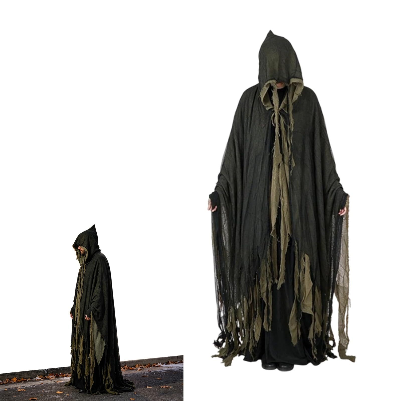 Halloween Costumes Cosplay Props Grim Reaper Hooded Cloak for Men Women