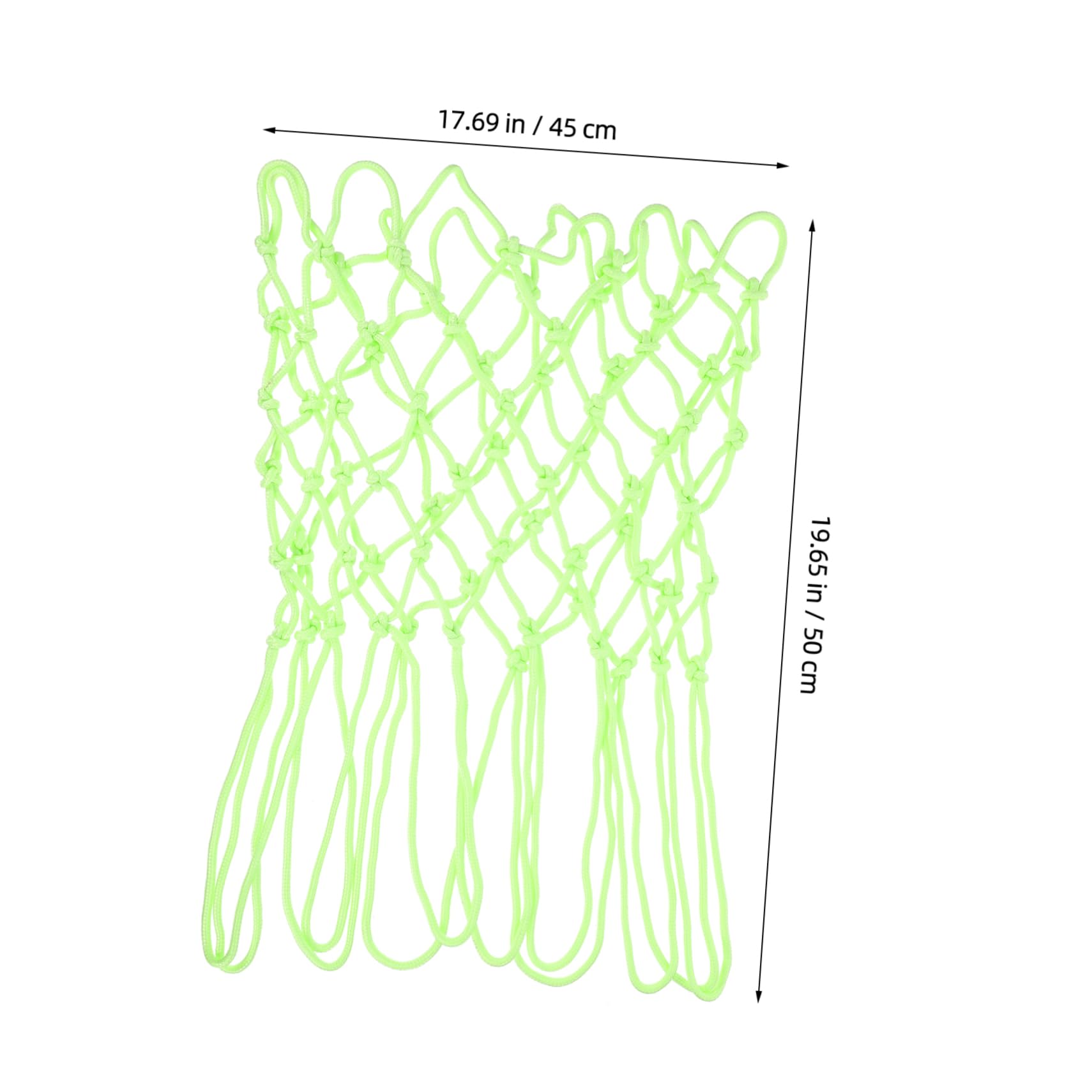 VANZACK Heavy Duty Fluorescent Basketball Net Glow Dark Nylon Replacement for Standard Hoops Durable Weatherproof Design for Outdoor Sports Light Green Color