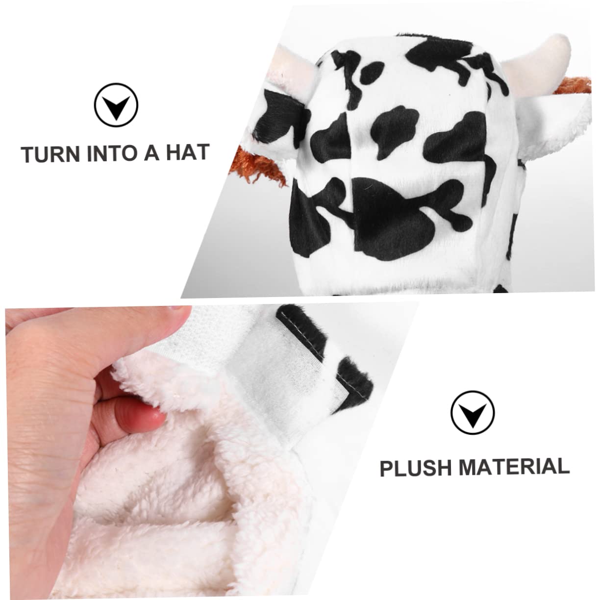 YARNOW Gorro De Peluche para Cosplay De Mascota Adorable Disfraz De Perro Forma De Vaca Suministros para Mascotas Adecuado para Fiestas De Disfraces