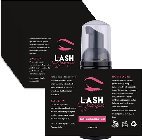 Miniatura 7 de 50 etiquetas adhesivas para champú de pestañas para botella, calcomanías de extensión de pestañas para bomba de espuma, botellas, pestañas de baño,