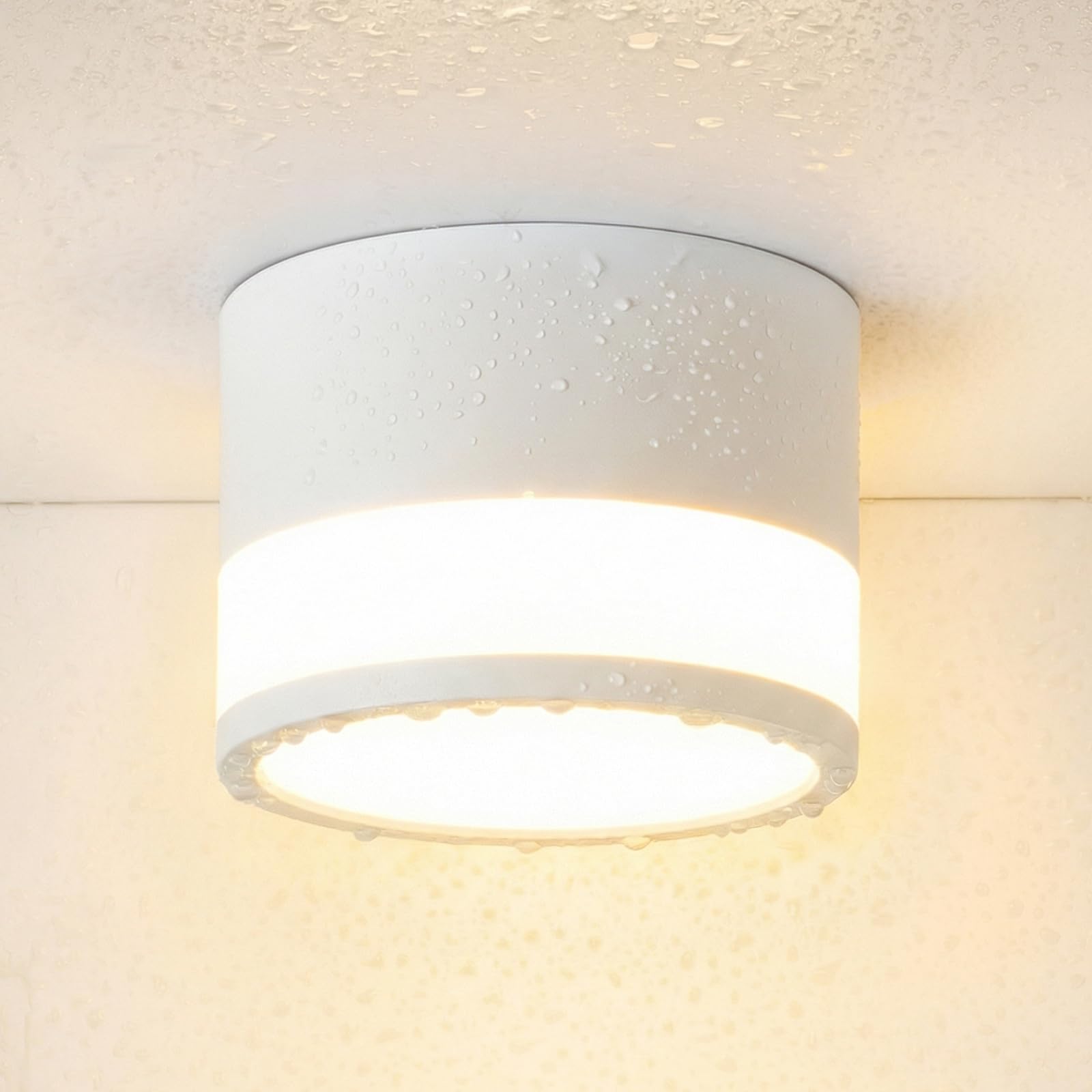 Faretti LED Bianchi Soffitto Rotondo Cubo Faretto Cucina per Interni Senza Forare, 12W IP65 Plafoniera Bagno Corridoio Cilindro Bianco Caldo per Esterno IRC82 Non da Incasso Ø10cm Alluminio