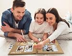 RECUTMS 10x10 Scrapbook de pouce DIY Album de photos Brown 60 Couverture rigide Kraft, 250gsm, Livre de mémoire vierge pour mariage anniversaire voyage famille, 360° Flip