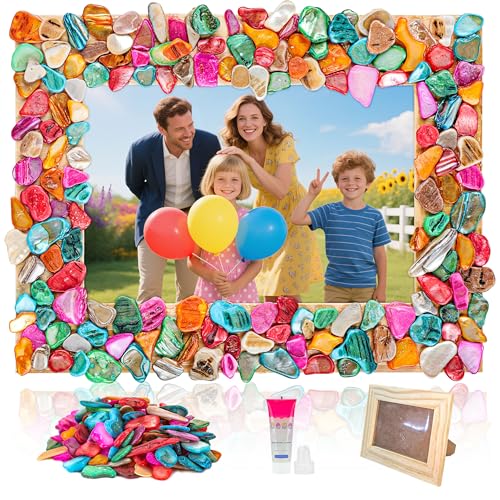 Joyclub DIY Mosaic Photo Frame Craft Kit Mosaic Kits for Kids and Adults Creative Arts and Crafts Mosaic Tiles Home Decor Handmade Christmas Birthday Gifts for Girls Ages 6-12