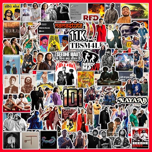 Pack of 70 Seedhe Maut Stickers - Waterproof Vinyl Decals for Laptop, Water Bottle, Phone, Skateboard & More | Desi Hip Hop Rap Artist Stickers for Fans & Aesthetic Decoration
