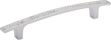 Richelieu Hardware BP123412814001 Vence Collection 5 1/16-inch 128 mm Center-to-Center Chrome and Crystal Modern Cabinet and Drawer Pull Handle for Kitchen, Bathroom, and Furniture