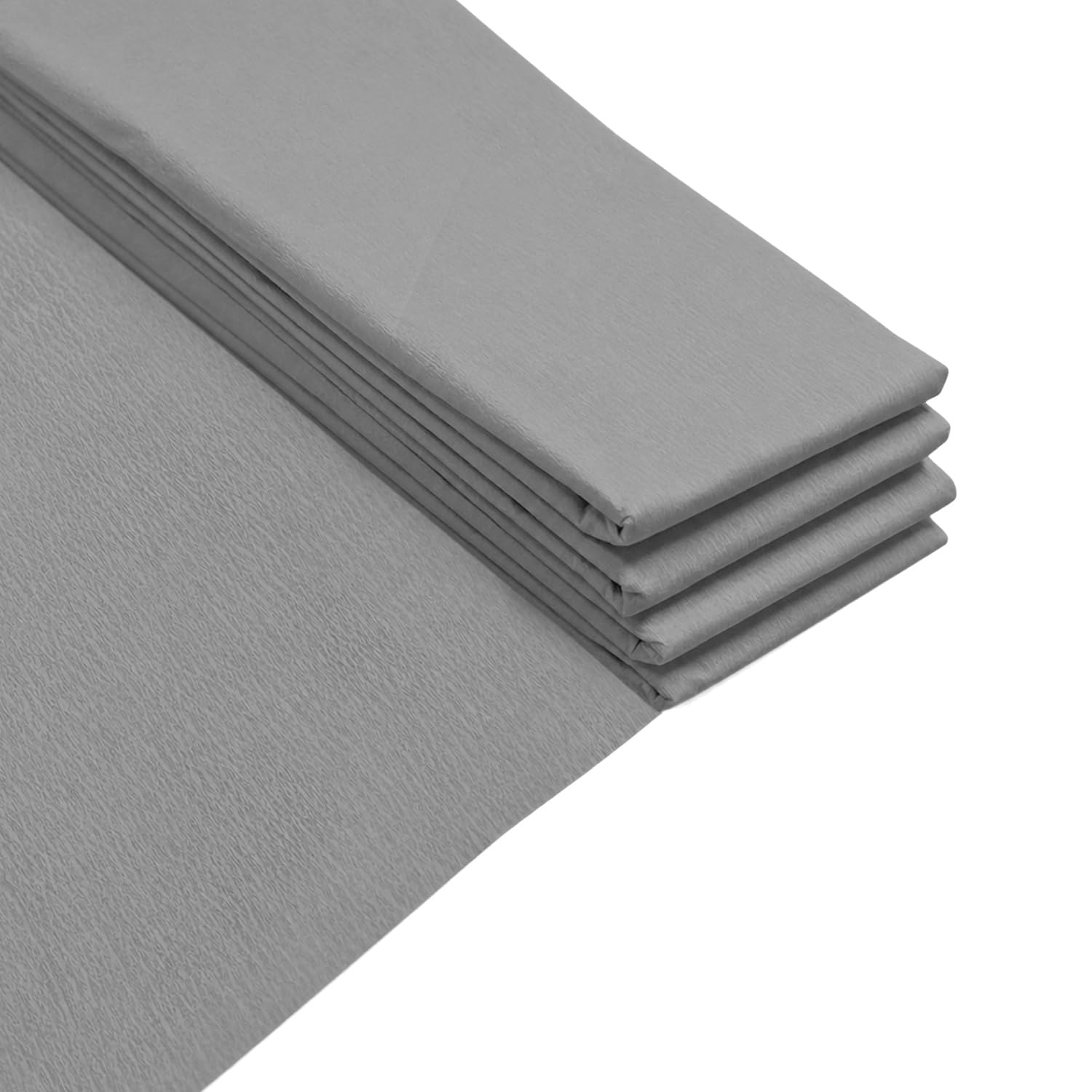 Pack of 10 Grey Crepe Paper Sheets 50cm x 2m 17GSM 35% Stretch Craft Paper
