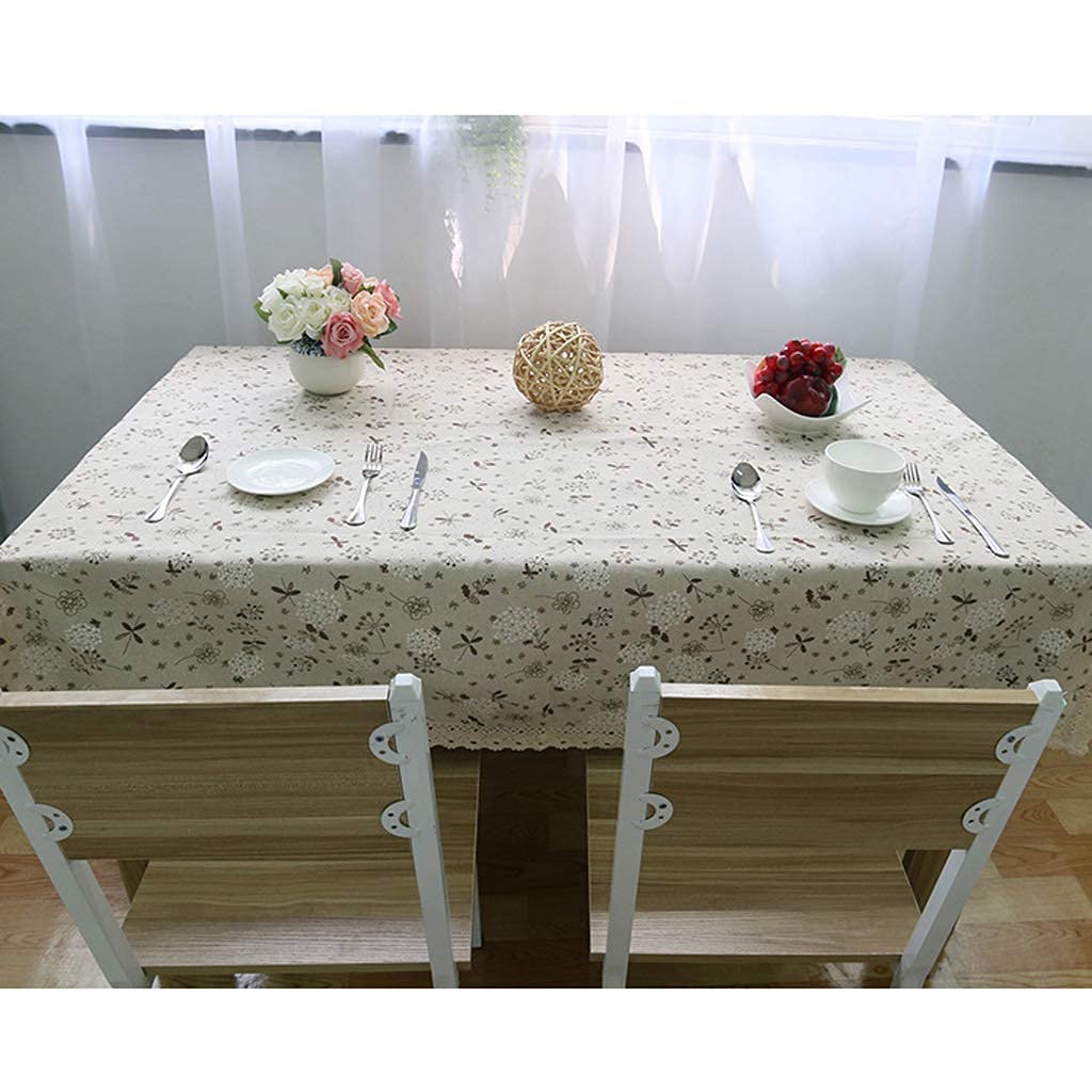 Nappe pissenlit coton lin 140x160 cm pour table rectangulaire de salle à manger